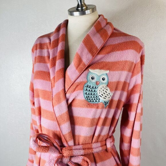 Nick and Nora XS/S Striped Fuzzy Robe - Picture 1 of 13